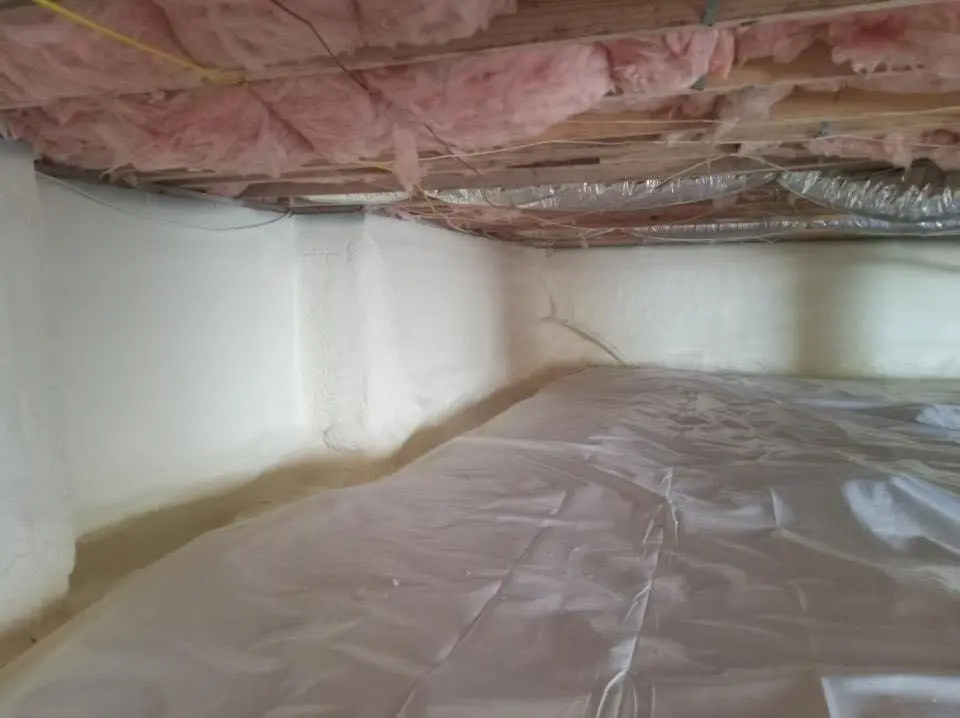 Crawl space encapsulation with closed-cell spray foam for Flat Roof Repair in Oakley